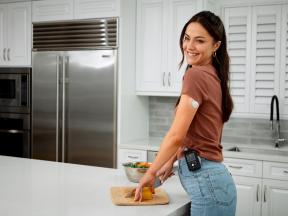 Photo of Alex Park with her diabetes tech visible. 