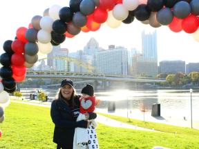 Chelsea with her son at a diabetes walk