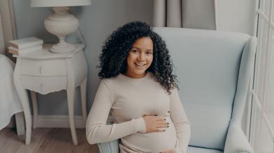 Smiling pregnant woman