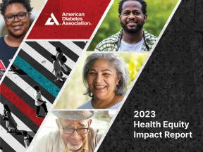 2024-2025 Health Equity Impact Report showing two African American men and two African American women