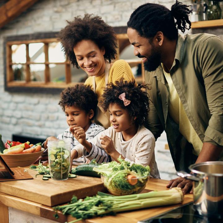 African American family in the kitchen