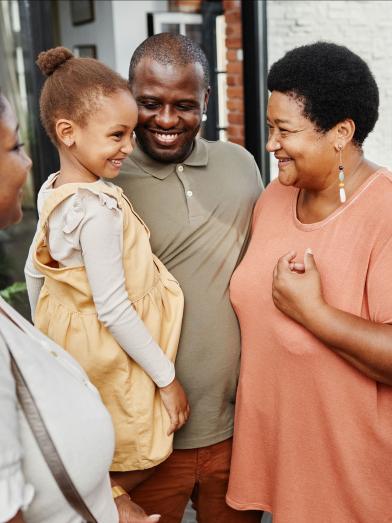 Happy African American family gathering