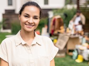 A smiling woman