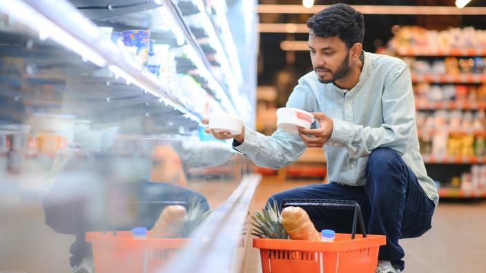 Man shopping at grocery store